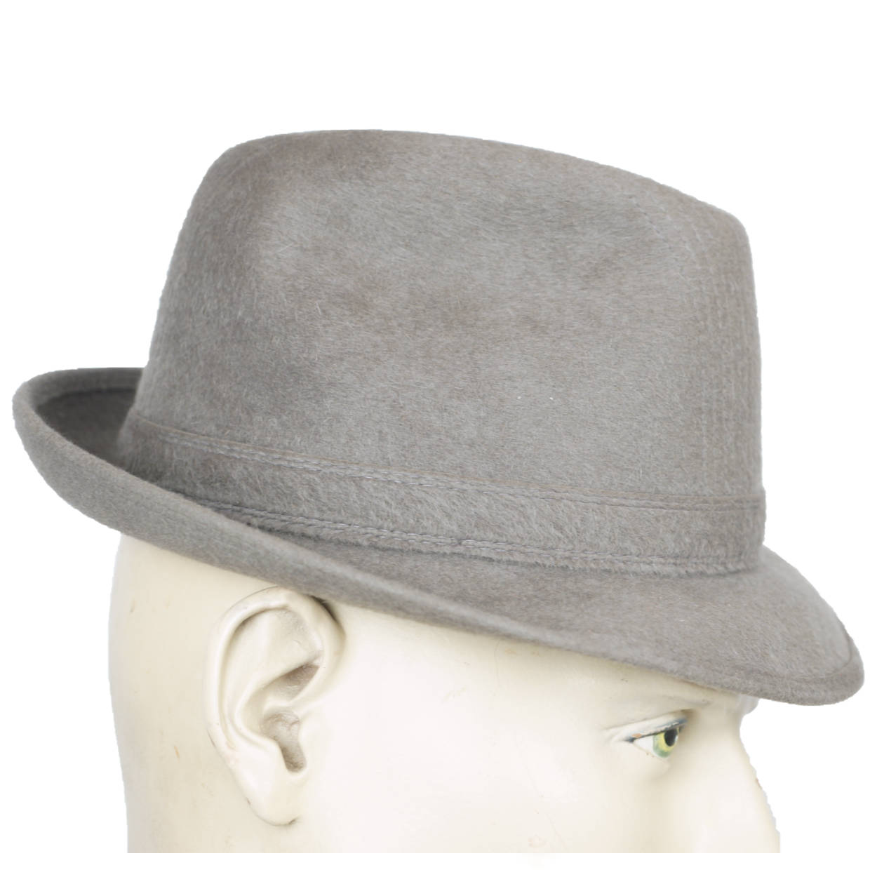 Vintage Borsalino Augusta Fedora Mens Grey Hat Qualita Superiore Sz 6 3/4 Small - Poppy's Vintage Clothing