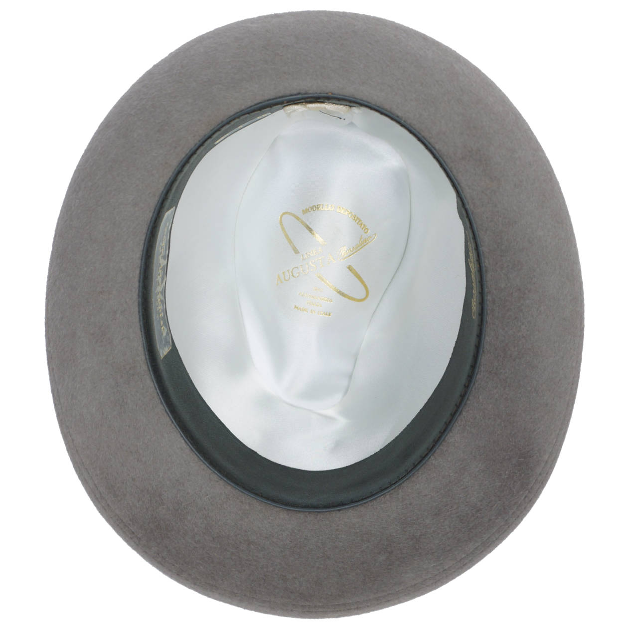 Vintage Borsalino Augusta Fedora Mens Grey Hat Qualita Superiore Sz 6 3/4 Small - Poppy's Vintage Clothing