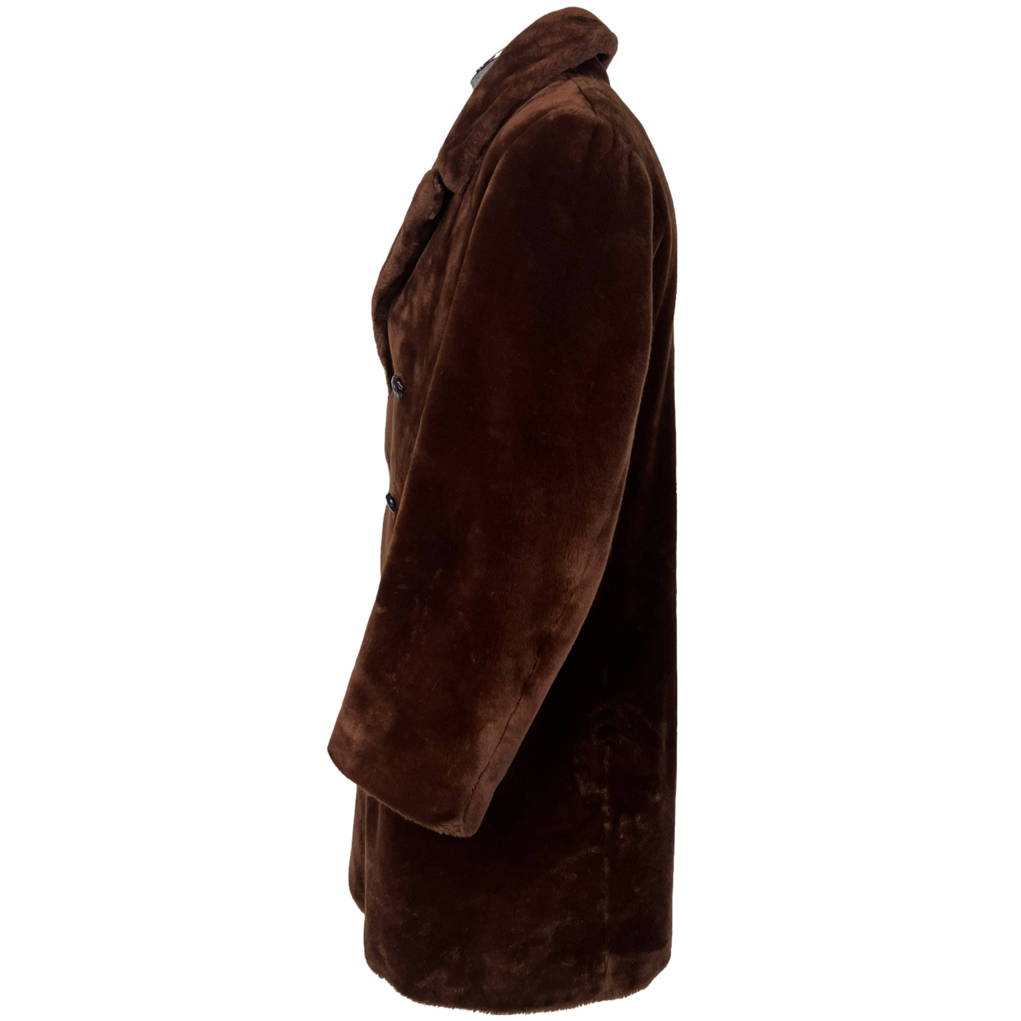 Vintage Faux Fur Overcoat 1960s Borg Alaskan Mens Coat 40 L