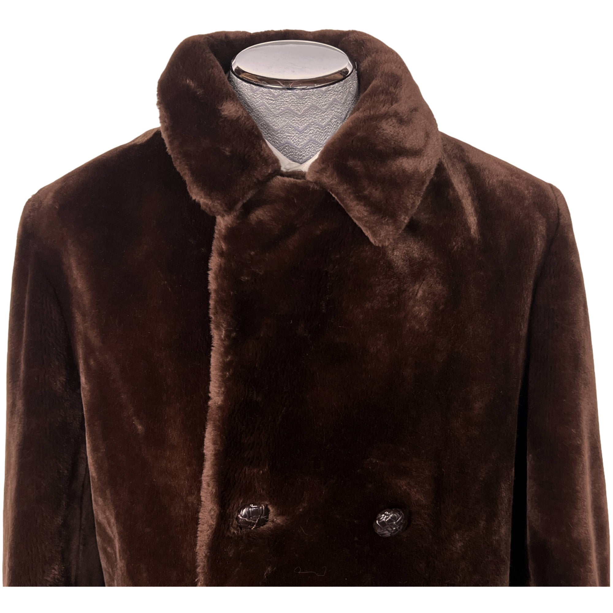Vintage Faux Fur Overcoat 1960s Borg Alaskan Mens Coat 40 L