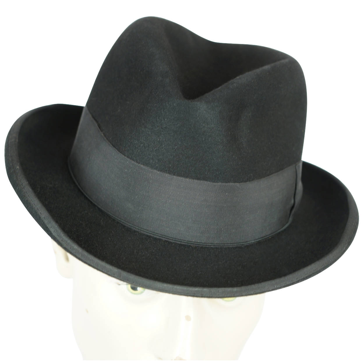 Vintage Borsalino Hat Mens Fedora Homburg Italy Black Size M