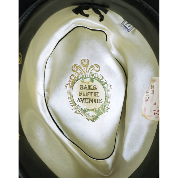 Vintage Borsalino Hat Mens Fedora Homburg Italy Black Size M