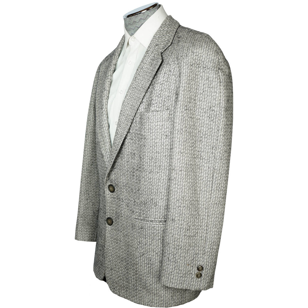 Vintage 80s Borsalino Jacket Wool and Silk Blend Mens Sz M L - Poppy's Vintage Clothing