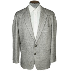 Vintage 80s Borsalino Jacket Wool and Silk Blend Mens Sz M L - Poppy's Vintage Clothing