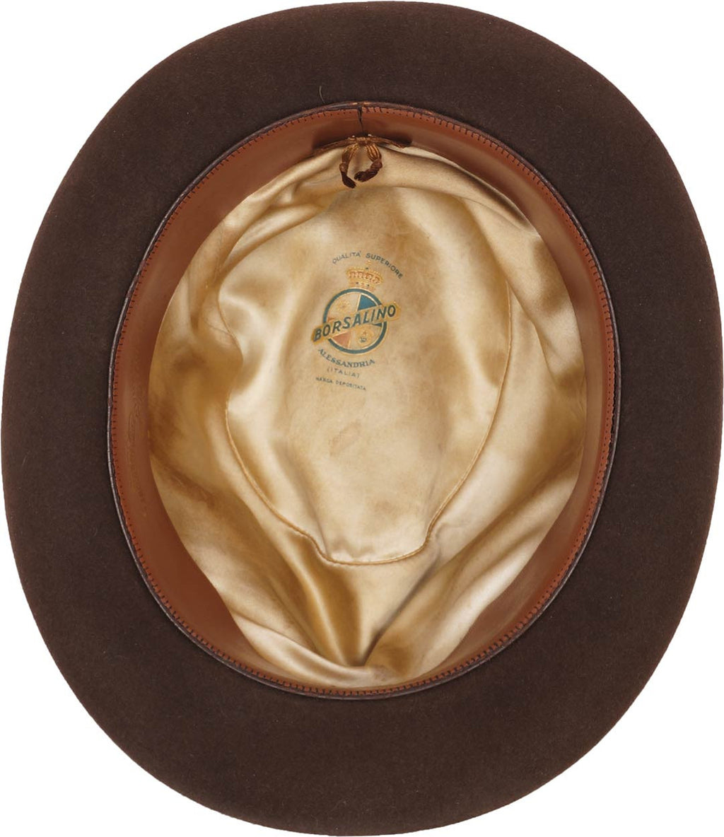 Vintage Borsalino Brown Fedora Hat Mens Size Large 7 1/4 - Poppy's Vintage Clothing