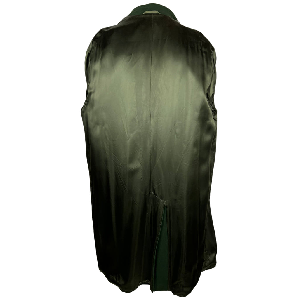 Vintage 1980s Hugo Boss Overcoat Green Wool Cashmere Size XL