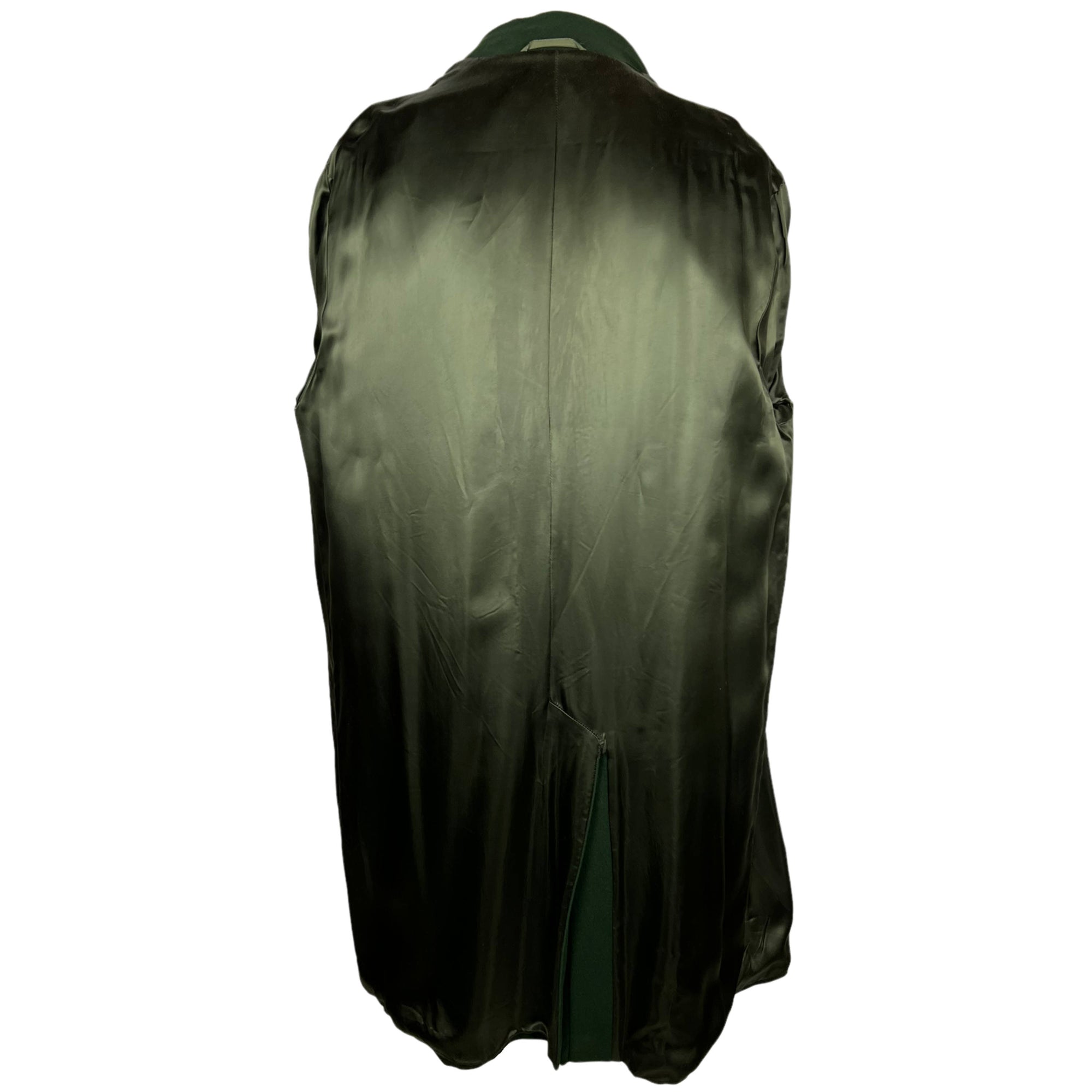 Vintage 1980s Hugo Boss Overcoat Green Wool Cashmere Size XL