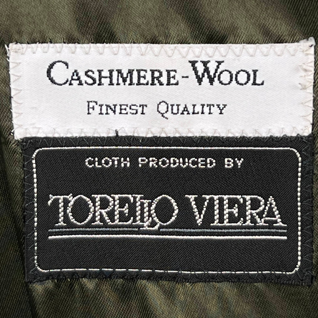 Vintage 1980s Hugo Boss Overcoat Green Wool Cashmere Size XL