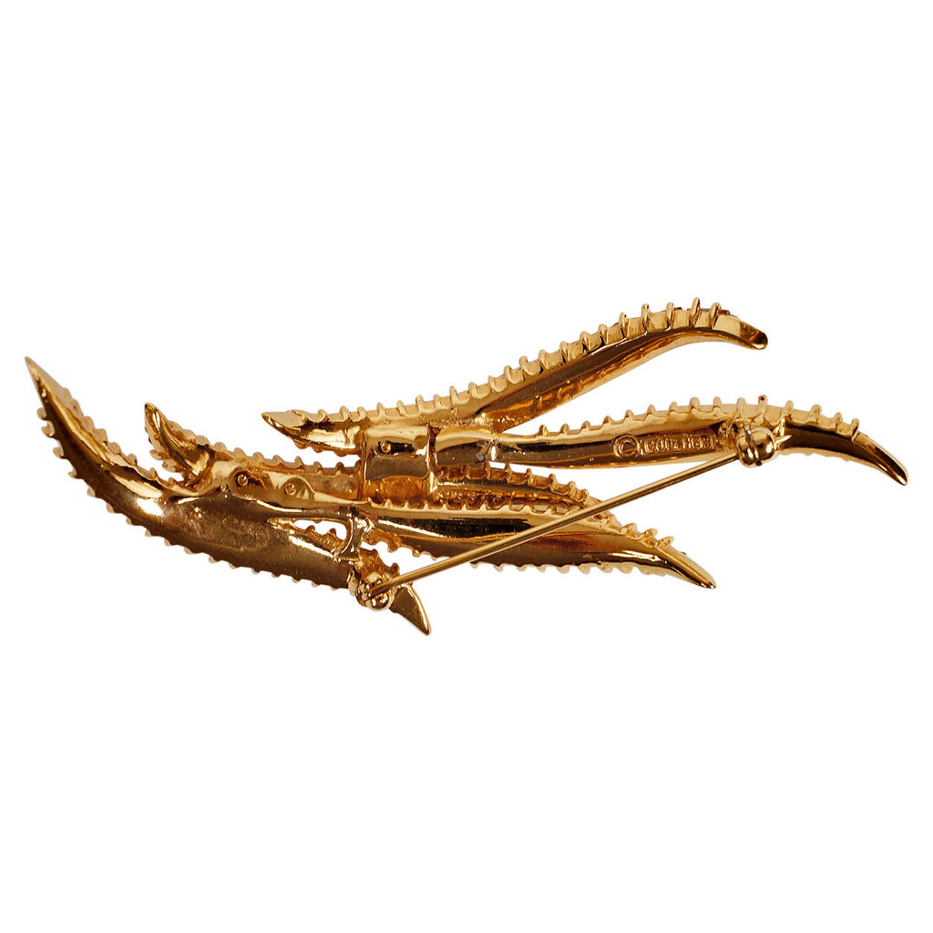 Vintage Marcel Boucher Topaz Rhinestone Brooch &amp; Earrings 9331E Demi Parure - Poppy's Vintage Clothing