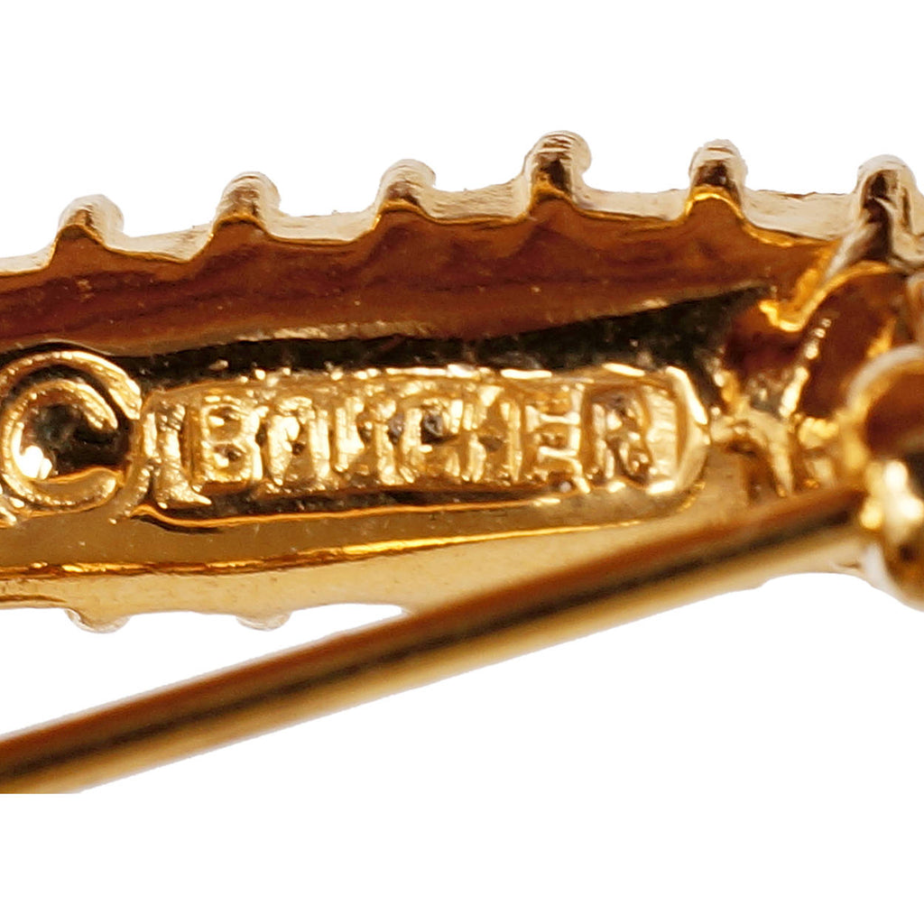 Vintage Marcel Boucher Topaz Rhinestone Brooch &amp; Earrings 9331E Demi Parure - Poppy's Vintage Clothing