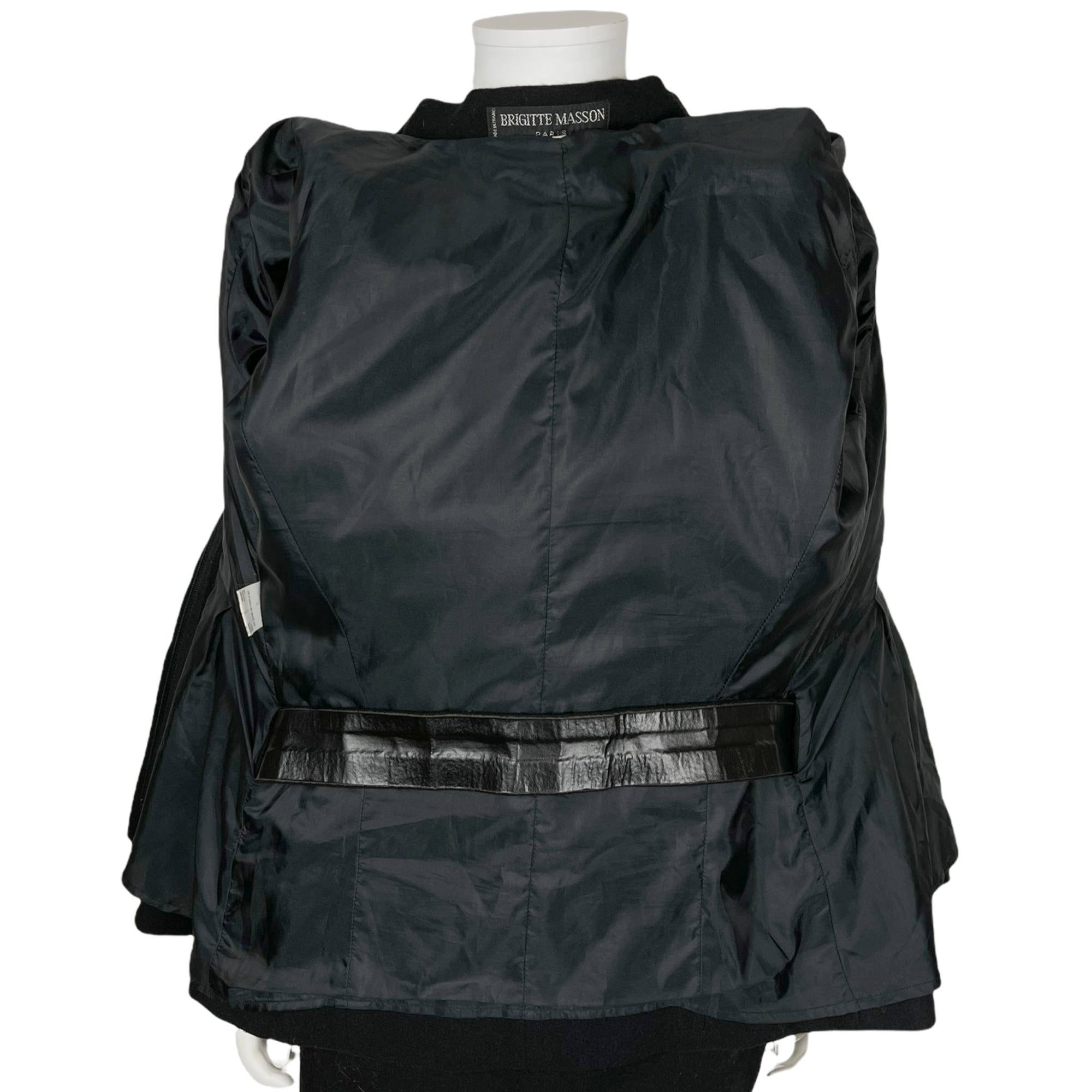 Vintage 1990s Black Wool Ladies Suit Brigitte Masson Paris M