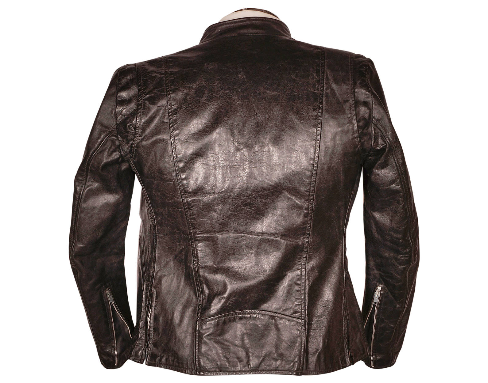 Vintage Brimaco Cafe Racer Leather Motorcycle Jacket 1960s Size Small - Poppy's Vintage Clothing