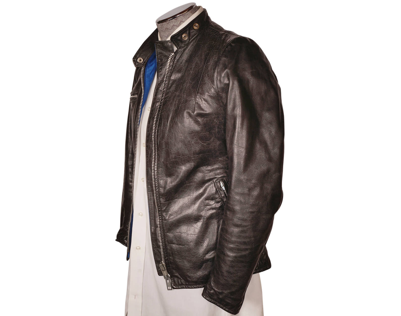 Vintage Brimaco Cafe Racer Leather Motorcycle Jacket 1960s Size Small - Poppy's Vintage Clothing