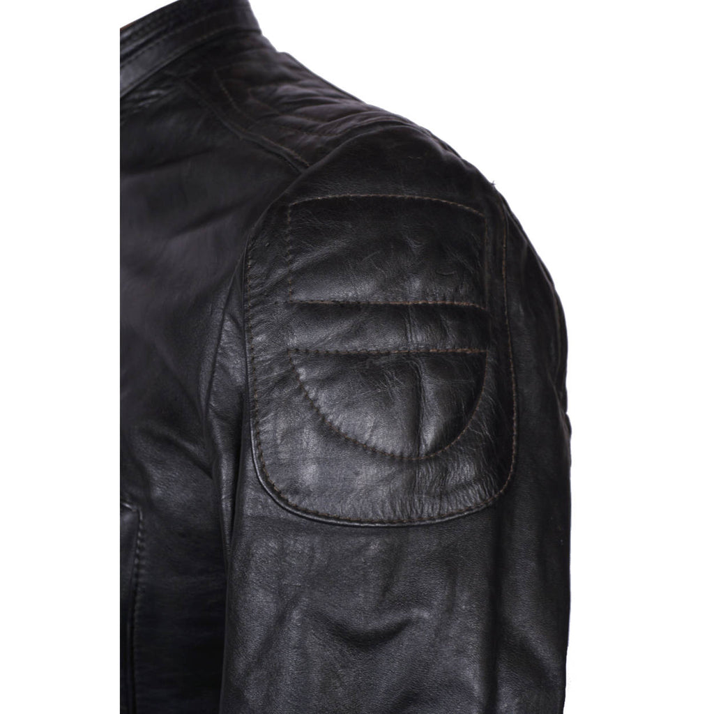 Vintage 70s Brimaco Cafe Racer Leather Motorcycle Jacket S - Poppy's Vintage Clothing