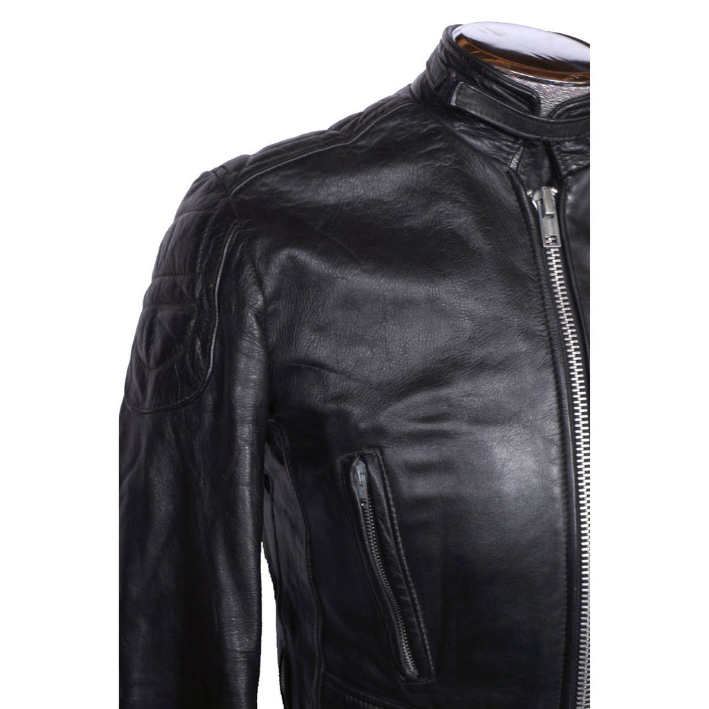 Vintage 70s Brimaco Cafe Racer Leather Motorcycle Jacket S - Poppy's Vintage Clothing