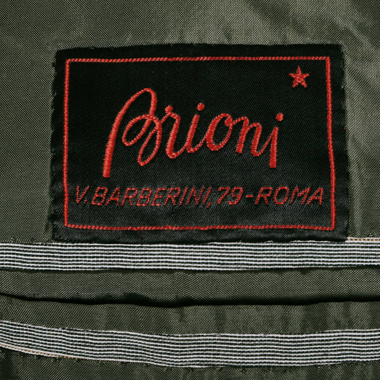 Vintage 70s Brioni Mens Suit Green Pinstripe Italian Tailoring Size M - Poppy's Vintage Clothing