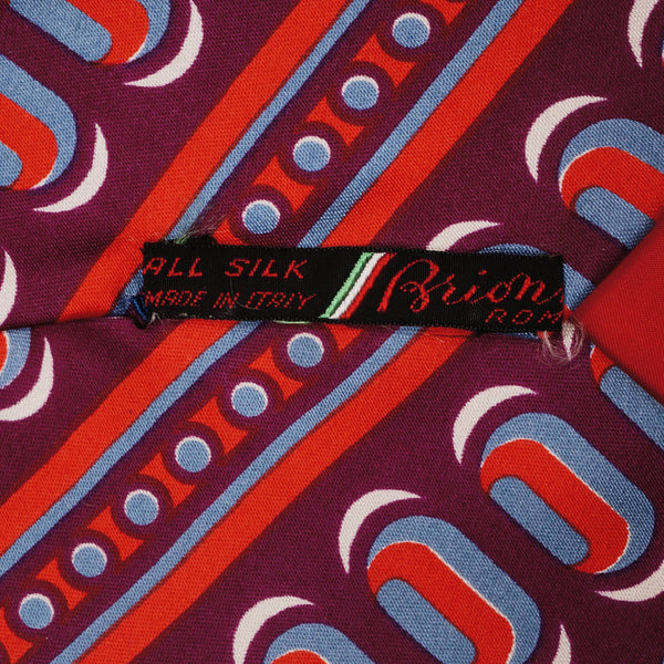 Vintage s Brioni Rome Abstract Pattern Silk Necktie Mens Tie
