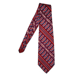 Vintage 1970s Brioni Rome Abstract Pattern Silk Necktie Mens Tie - Poppy's Vintage Clothing