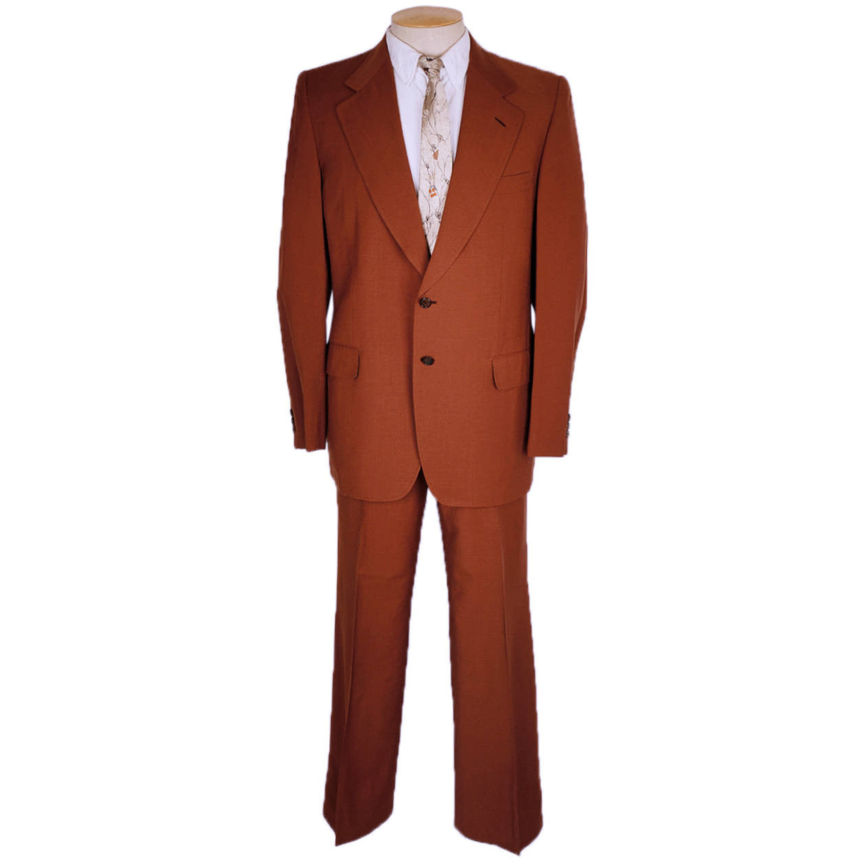 Vintage 70s Brioni Mens Suit Brown Mohair Wool Italian Tailoring Size 42 L - Poppy's Vintage Clothing