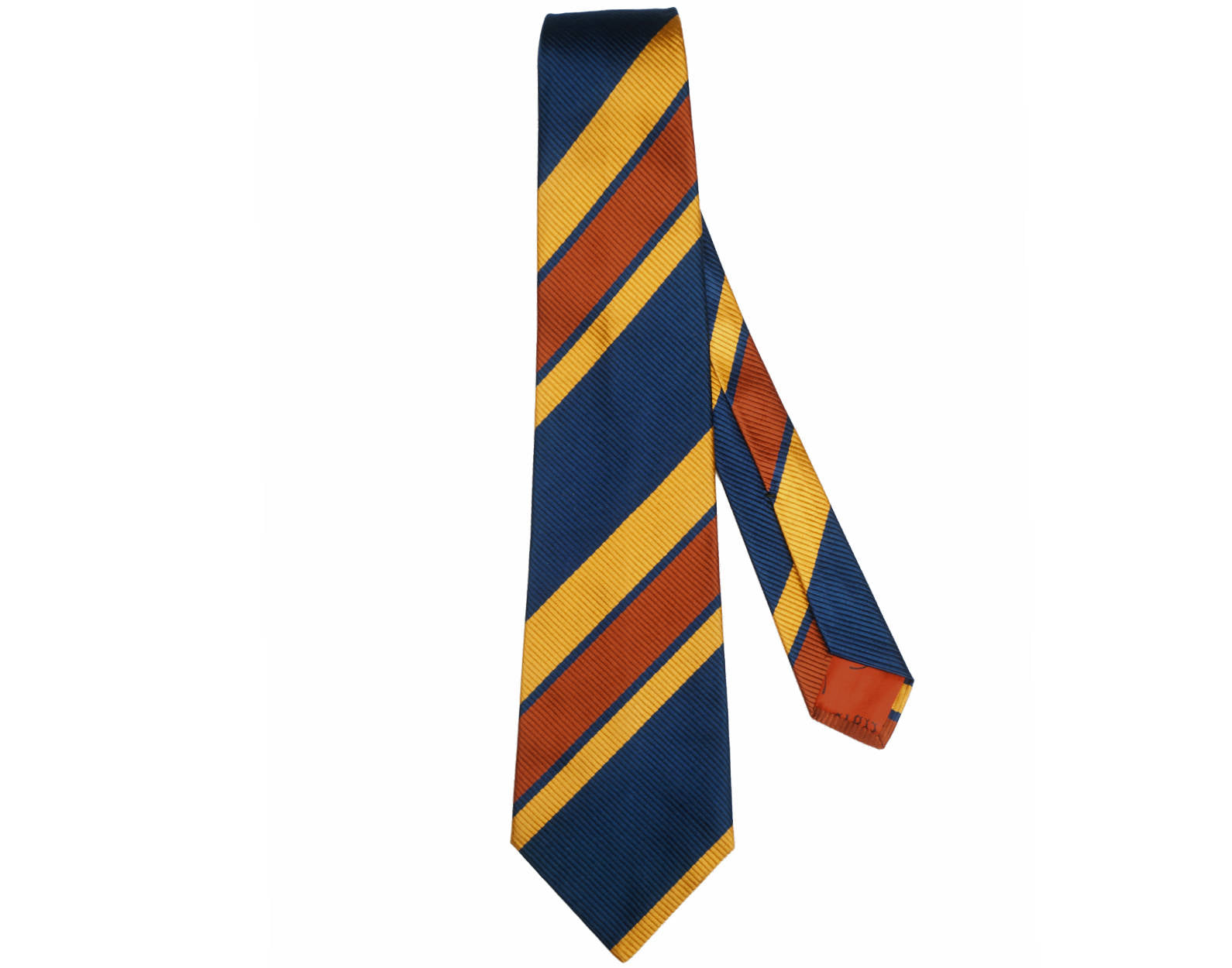 Vintage 1970s Brioni Rome Striped Silk Twill Necktie Mens Tie Made in Italy - Poppy's Vintage Clothing