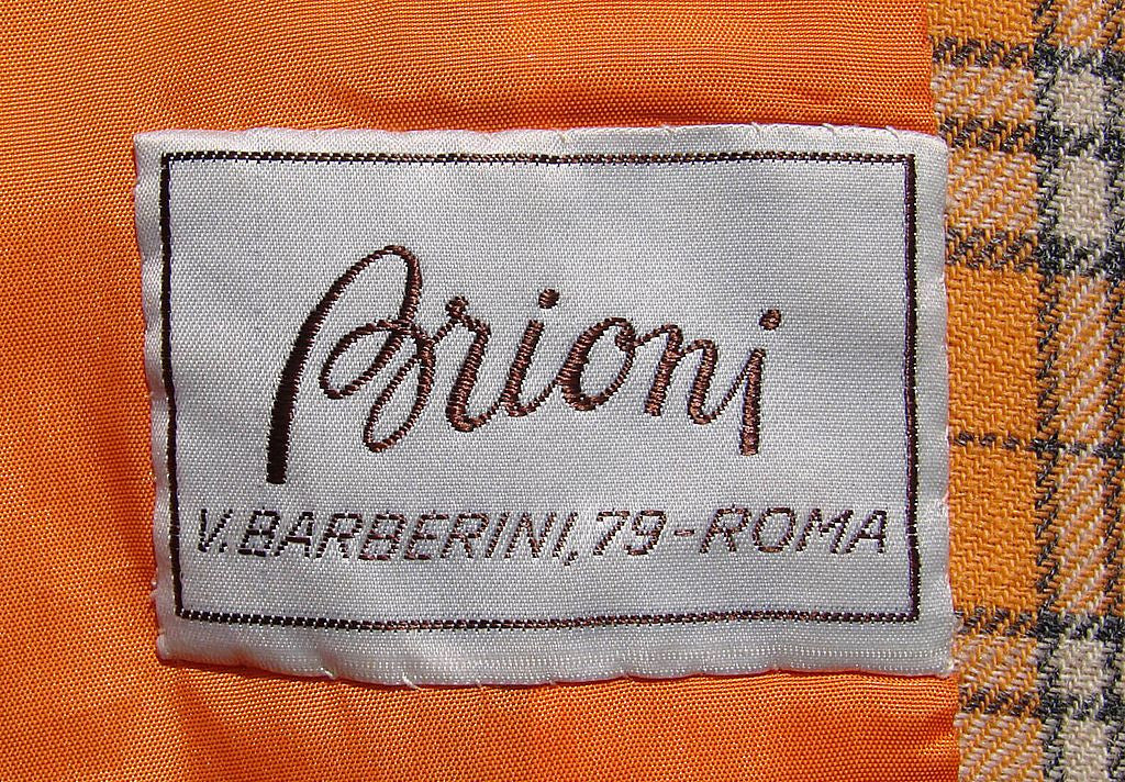 Vintage 1960s Mod Orange Wool Plaid Coat - Brioni - Couture - Poppy's Vintage Clothing
