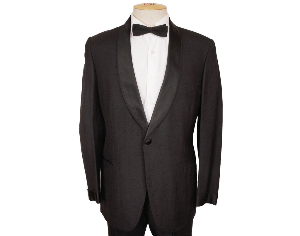 Vintage 1960s Brioni Mens Silk Tuxedo Suit - Roman Style  - Size M - Poppy's Vintage Clothing
