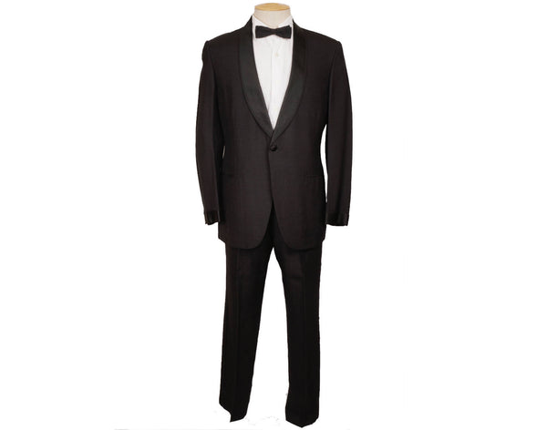 Vintage 1960s Brioni Mens Silk Tuxedo Suit - Roman Style  - Size M - Poppy's Vintage Clothing