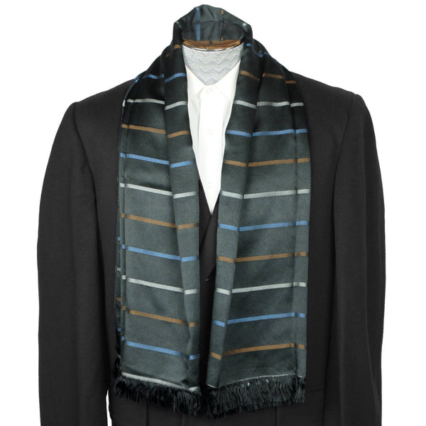 Opera Scarf Grey Black Oblong Vintage CHRISTIAN DIOR Classic Men's Silk  & Wool