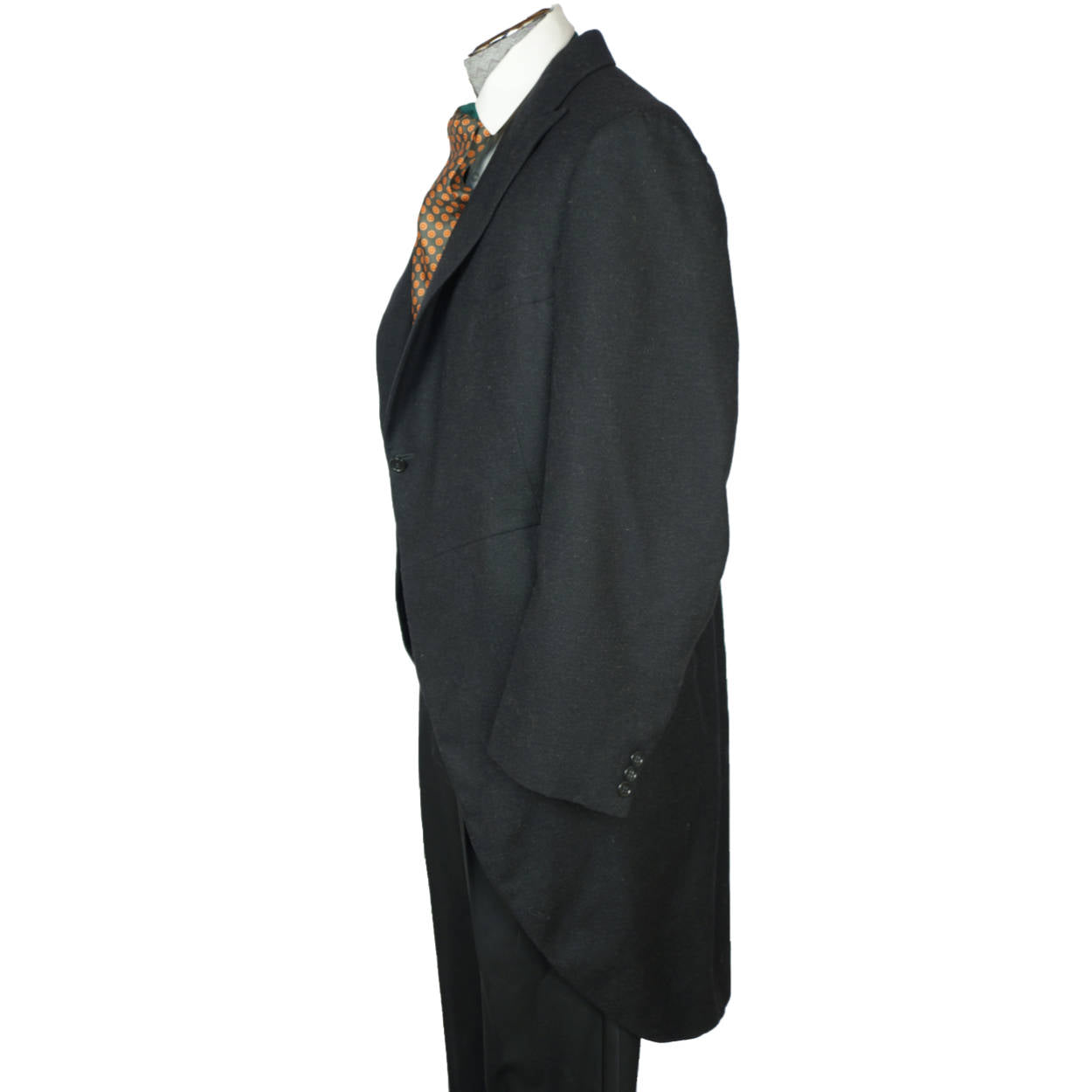 Vintage Mens Morning Coat Tailor Dated 1966 Formal Tails Tailcoat Size Large - Poppy's Vintage Clothing