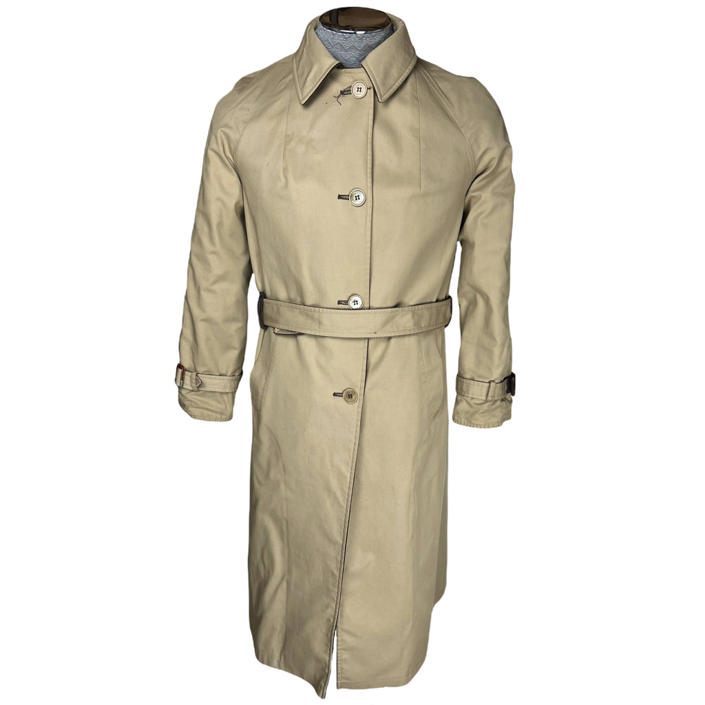 Vintage 1970s Italian Reversible Corduroy Coat Raincoat Sz S