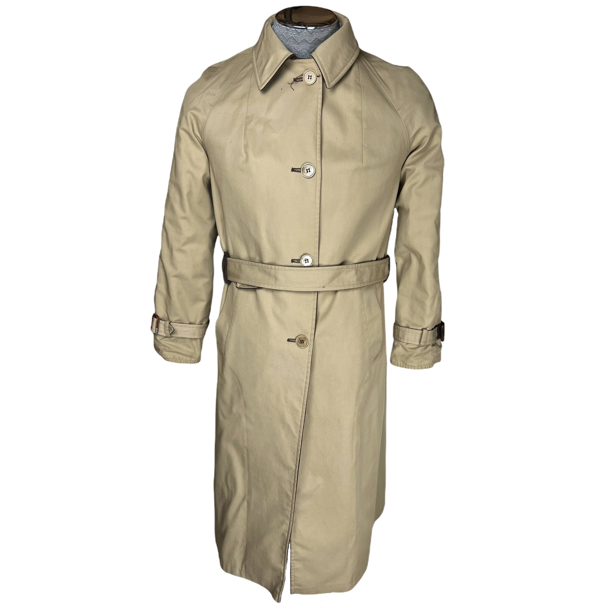 Vintage 1970s Italian Reversible Corduroy Coat Raincoat Sz S