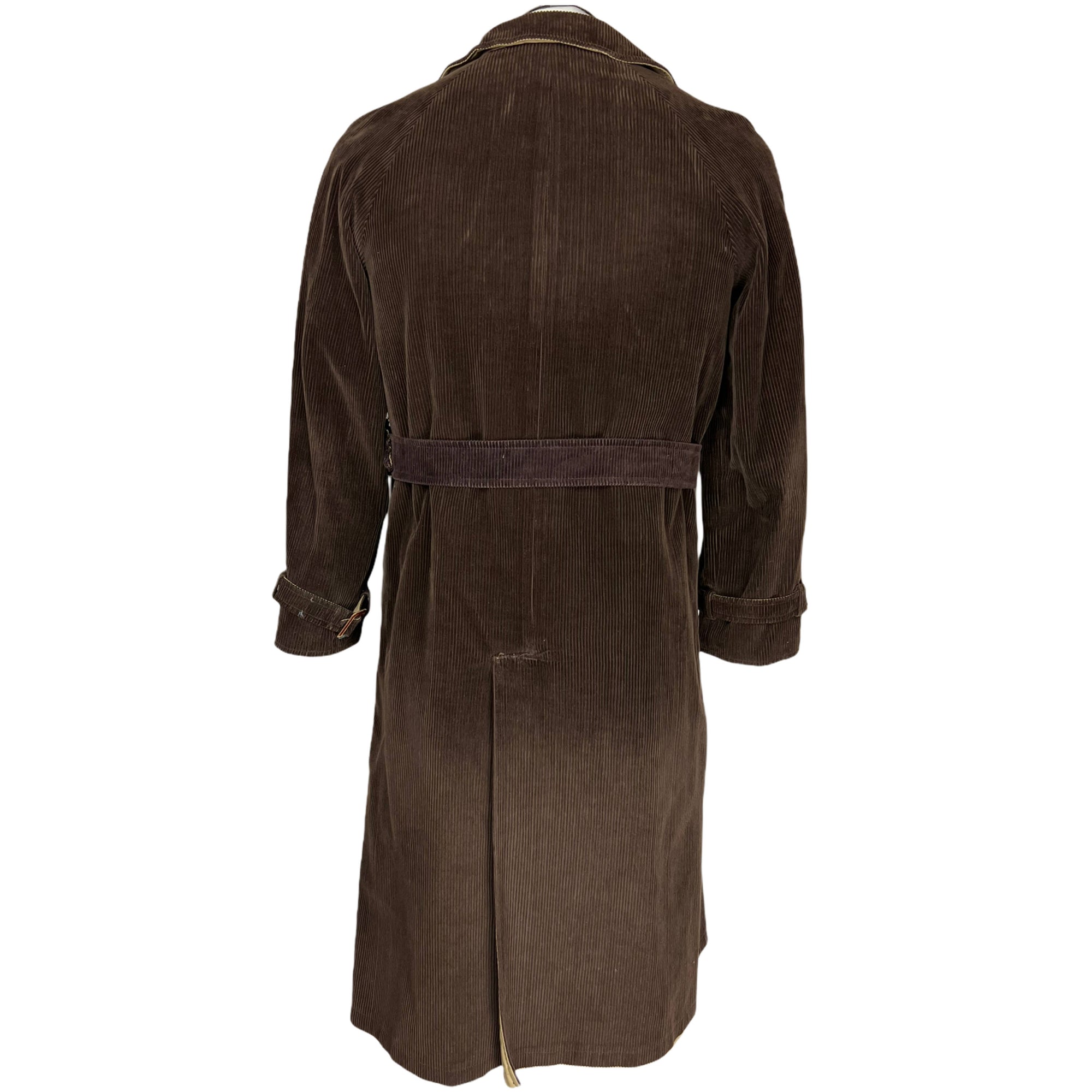 Vintage 1970s Italian Reversible Corduroy Coat Raincoat Sz S