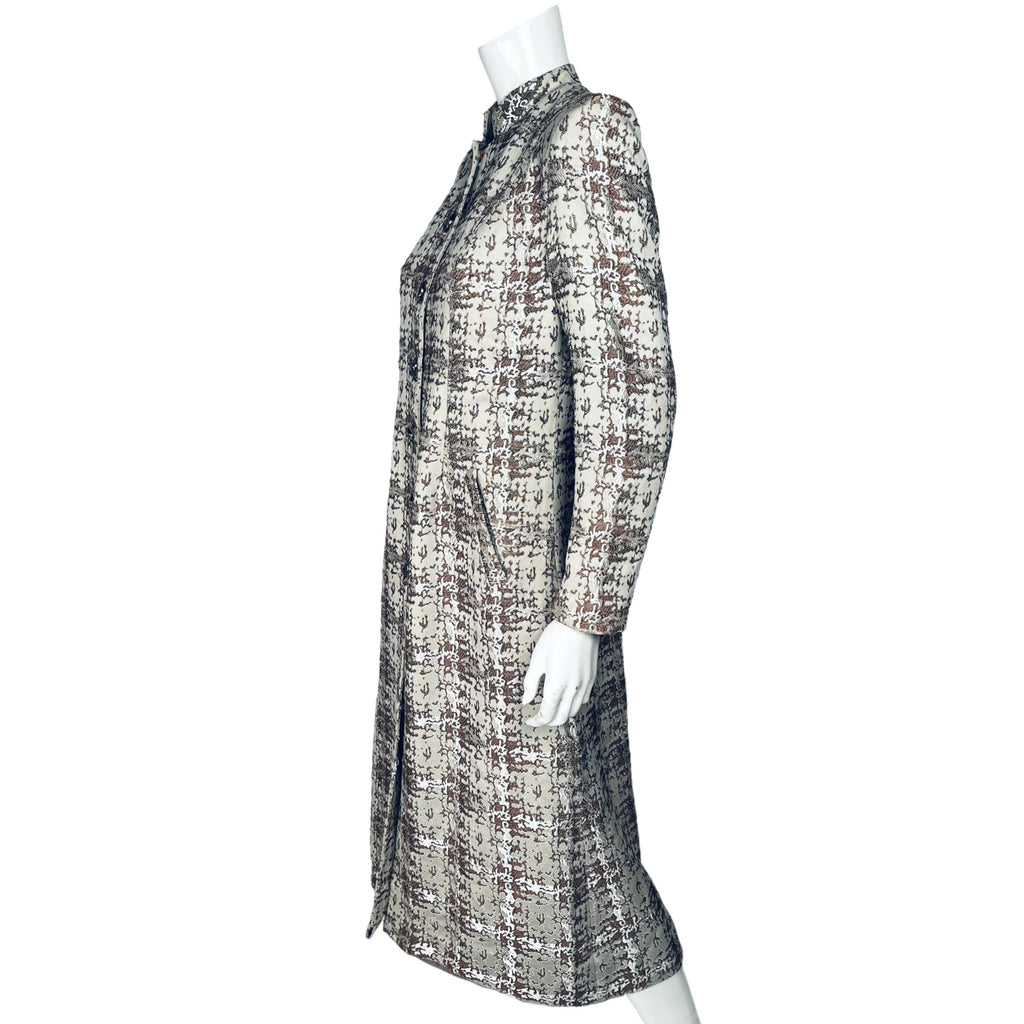 Vintage 1960s Silk Brocade Coat Ladies Size M L