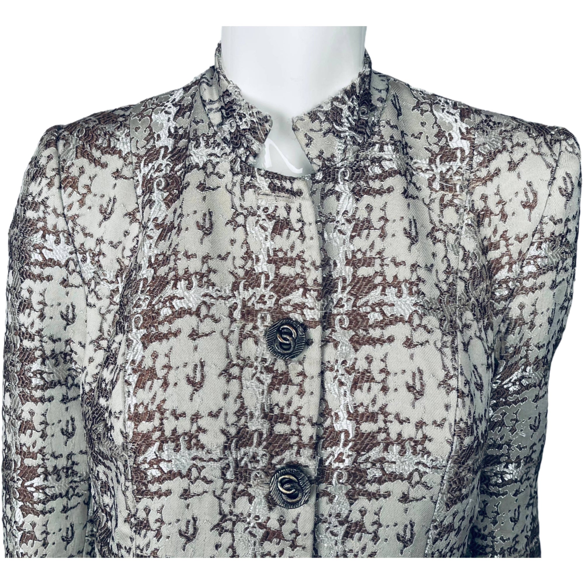 Vintage 1960s Silk Brocade Coat Ladies Size M L