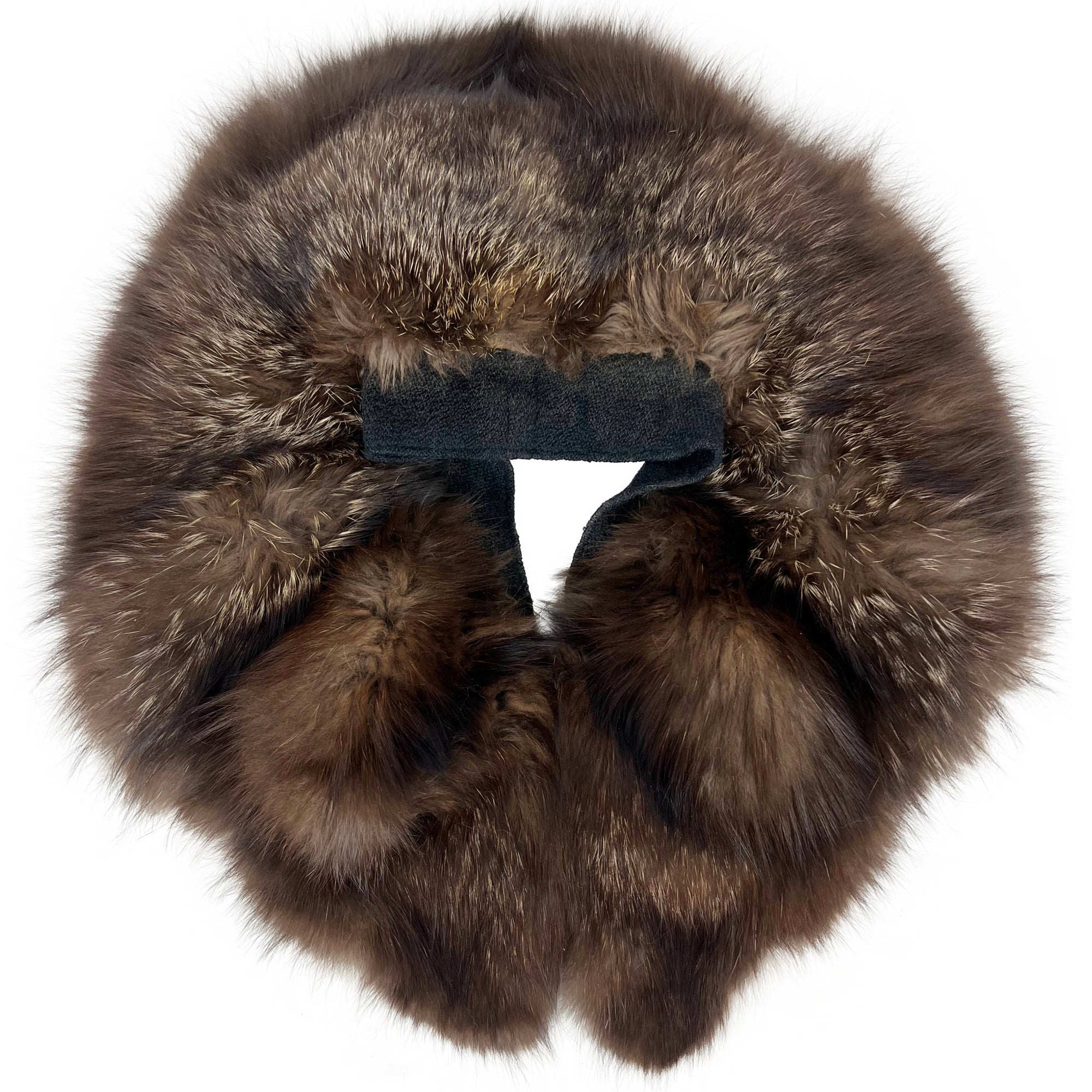 Large Vintage Fox Fur Collar Brown w Frosted Tips