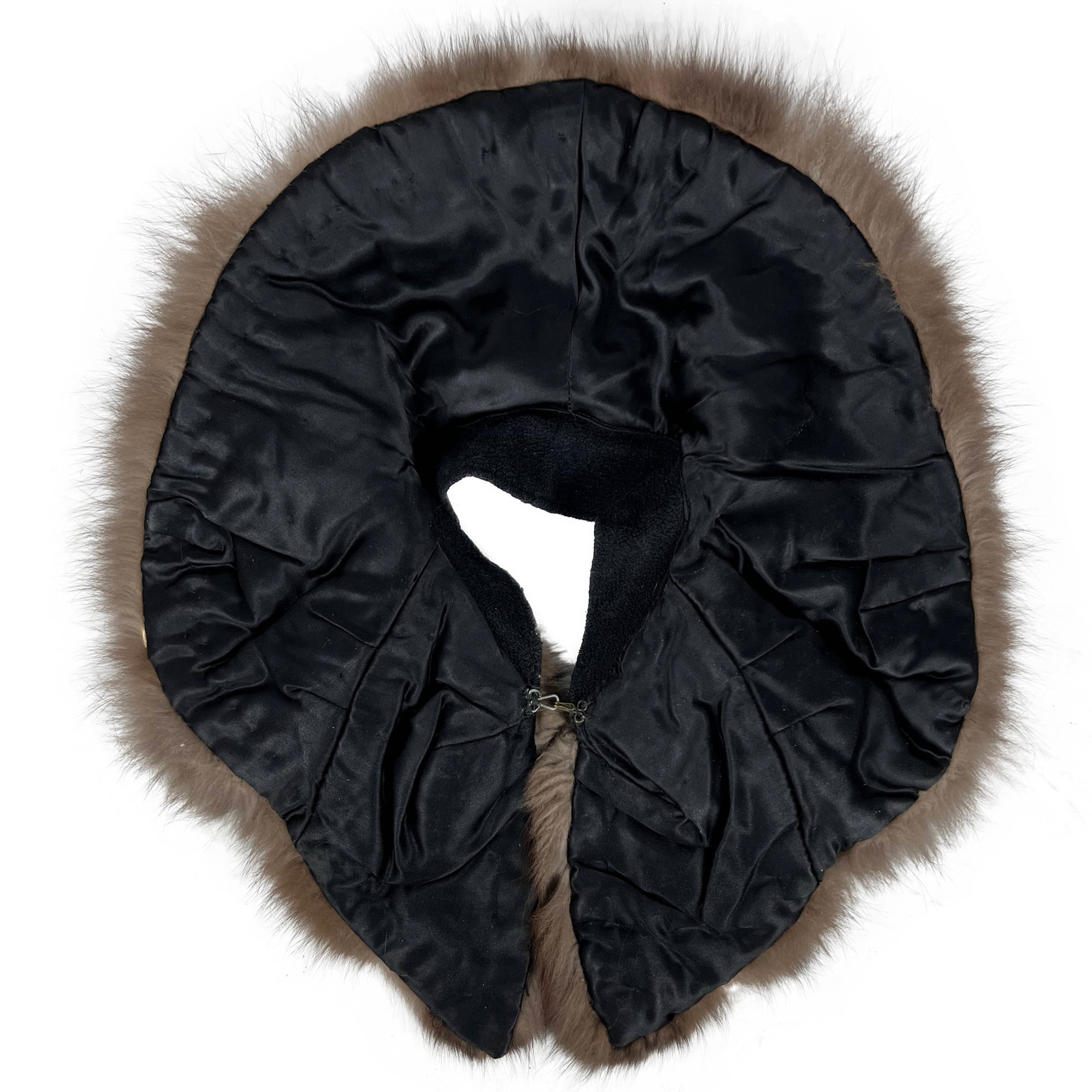 Large Vintage Fox Fur Collar Brown w Frosted Tips