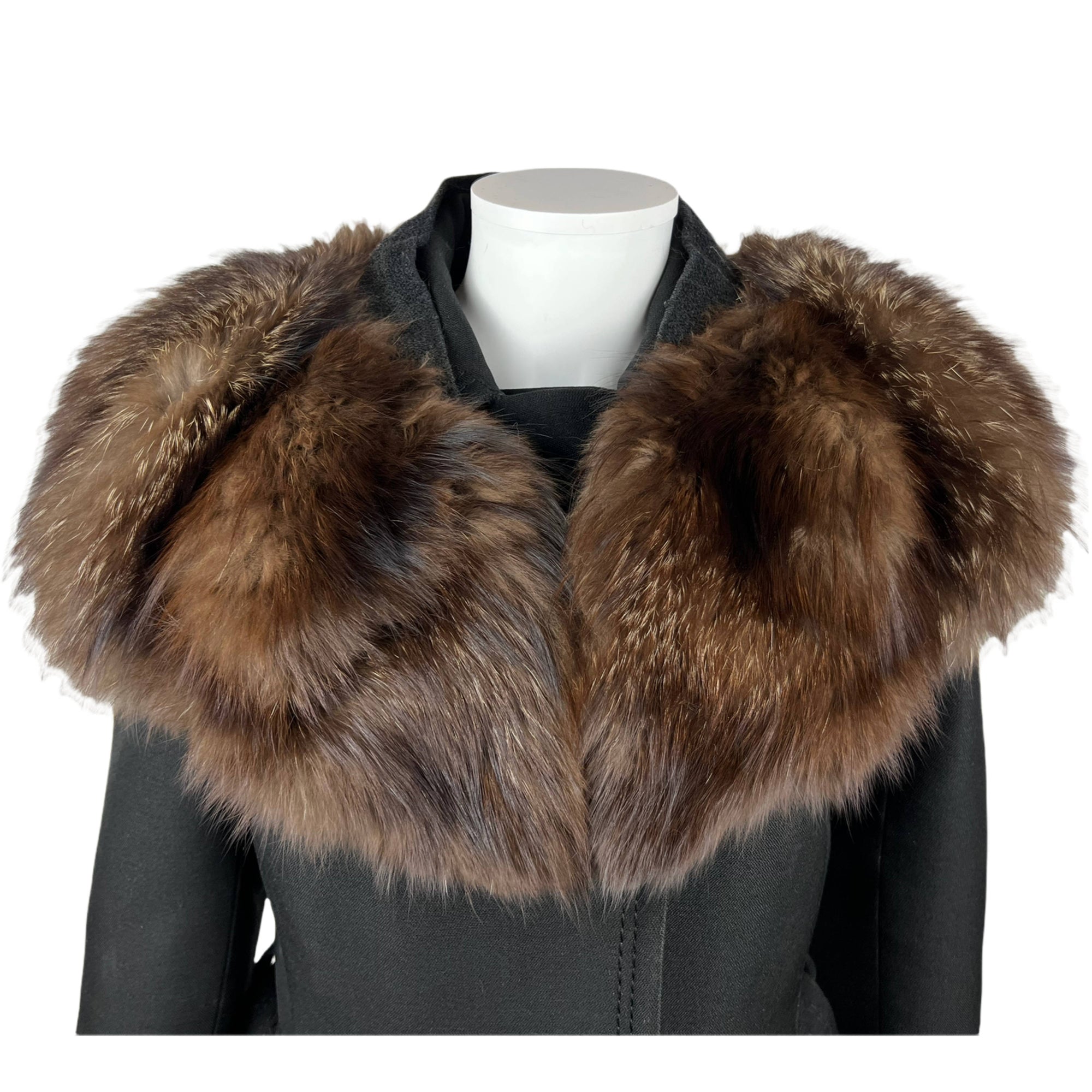 Large Vintage Fox Fur Collar Brown w Frosted Tips