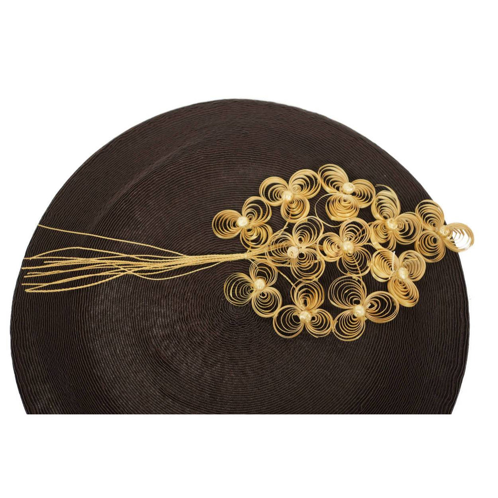 Vintage 1930s 40s Ladies Brown Straw Beret Hat Flore Deschamps Montreal Small - Poppy's Vintage Clothing