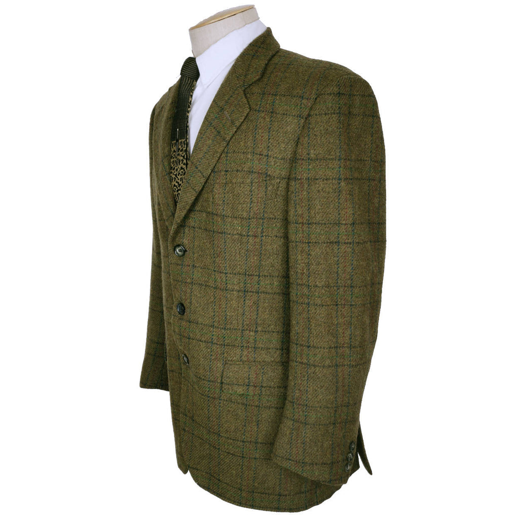 Vintage 1970s Tweed Sport Coat Mens Jacket - Bruce & Scott Tailors - Paris -Size M - Poppy's Vintage Clothing