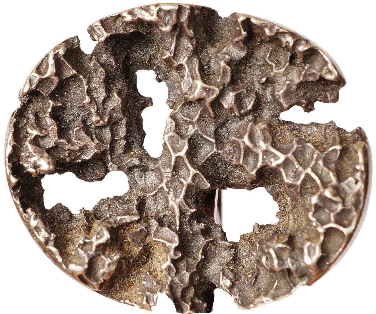 Vintage 1960s Brutalist Pewter Cufflinks - Poppy's Vintage Clothing