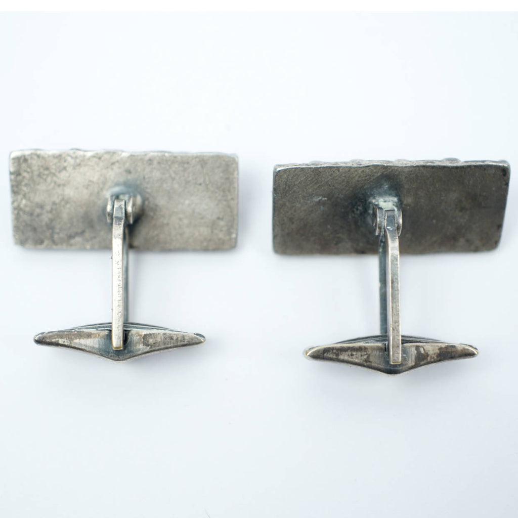 Vintage 70s Brutalist Cufflinks Modernist Robert Larin - Poppy's Vintage Clothing