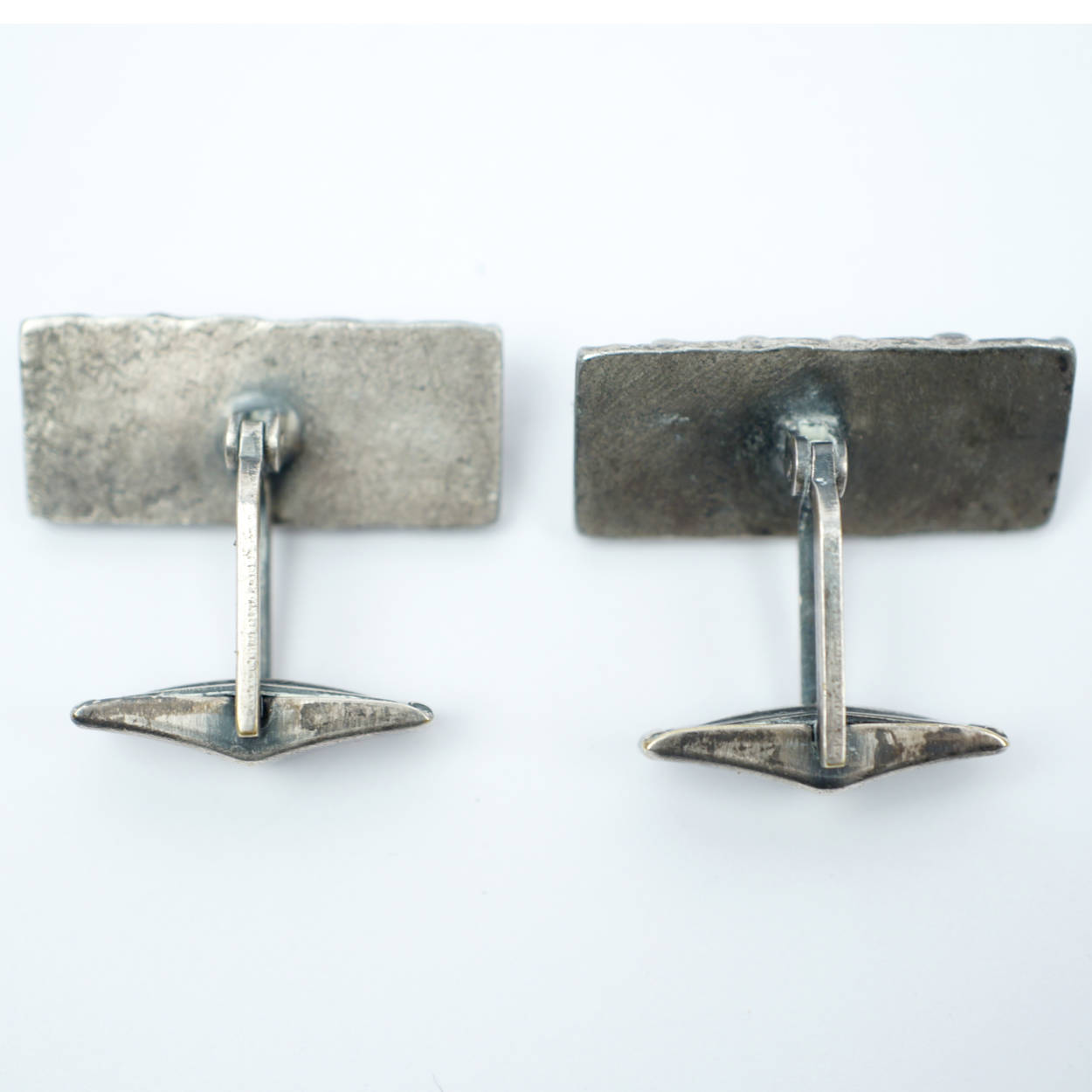 Vintage 70s Brutalist Cufflinks Modernist Robert Larin - Poppy's Vintage Clothing