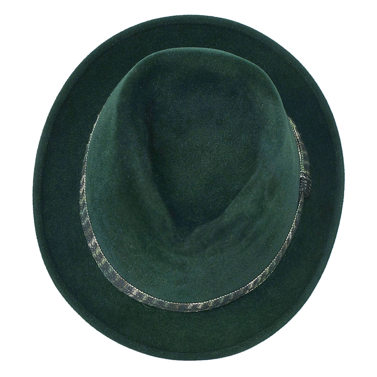 Vintage 1960s Mens Fedora Hat Custom Made Buckley Montreal Green Velour Size M - Poppy's Vintage Clothing