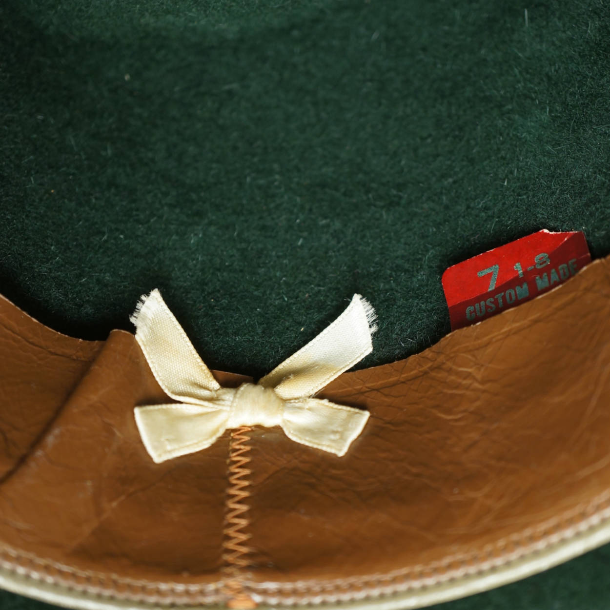 Vintage 1960s Mens Fedora Hat Custom Made Buckley Montreal Green Velour Size M - Poppy's Vintage Clothing