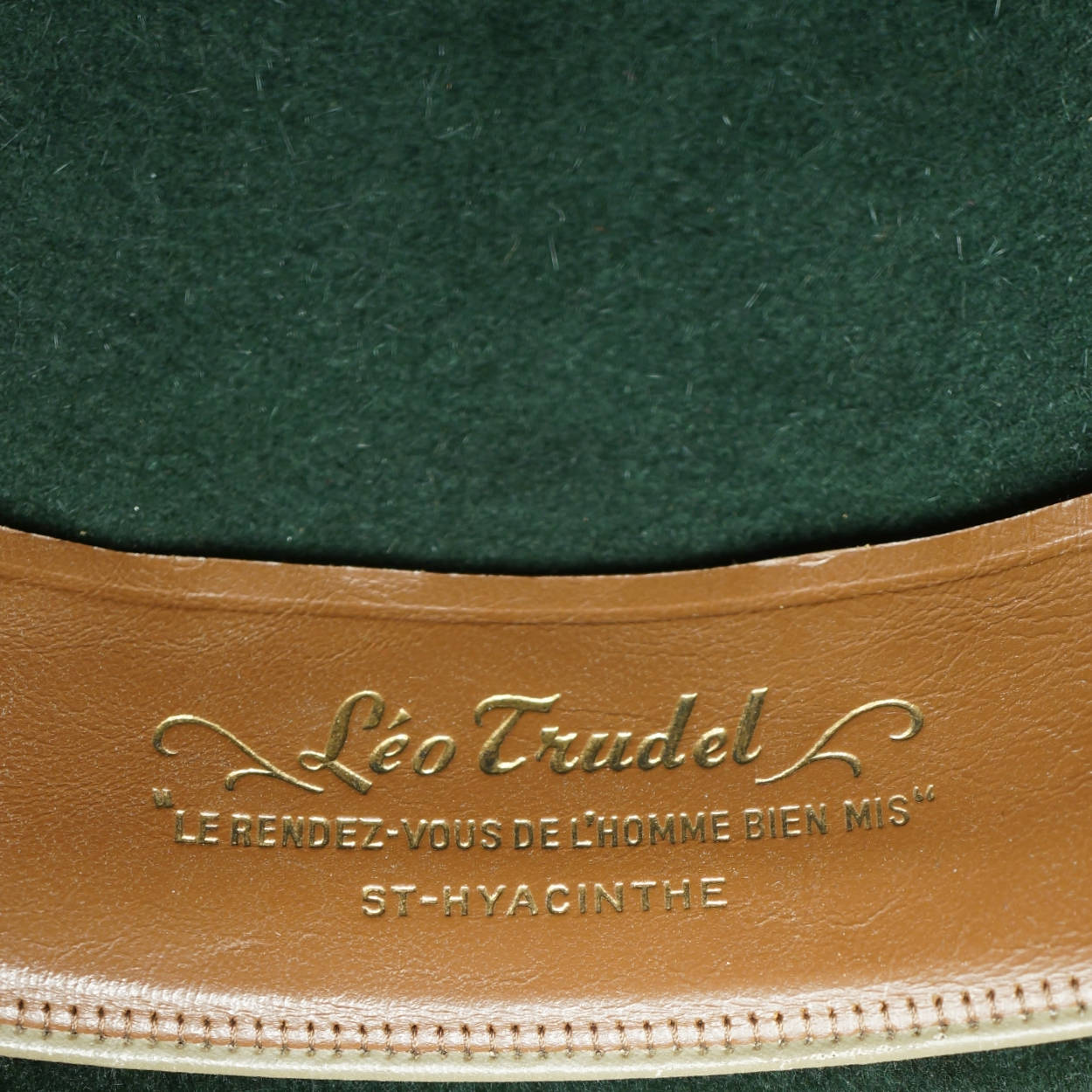 Vintage 1960s Mens Fedora Hat Custom Made Buckley Montreal Green Velour Size M - Poppy's Vintage Clothing