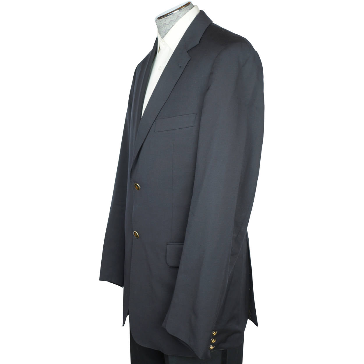 Burberry London Black Blazer Super 120 Wool Jacket Mens Sport Coat Size L Tall - Poppy's Vintage Clothing