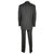 Burberry London Mens Pinstripe Suit Black Wool with Grey Stripes Size 42 Tall - Poppy's Vintage Clothing