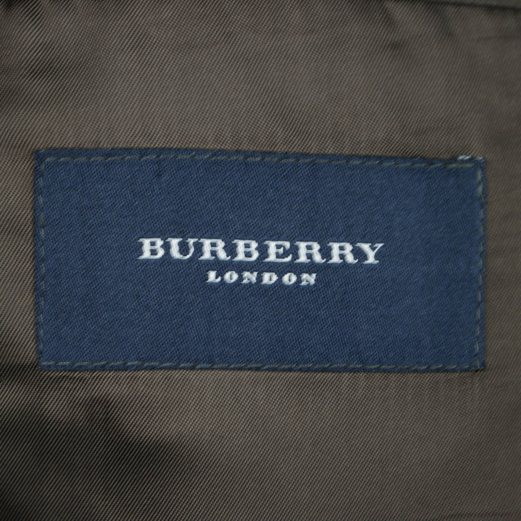 Burberry London Mens Pinstripe Suit Black Wool with Grey Stripes Size 42 Tall - Poppy's Vintage Clothing