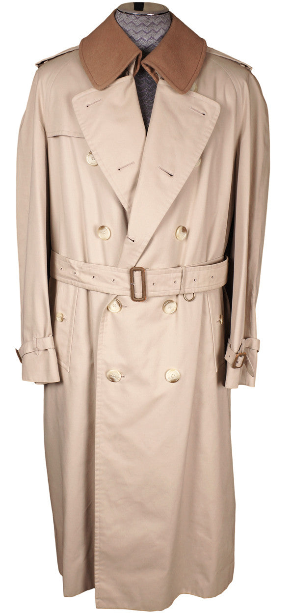 Burberry Vintage Nova Check Wool Lining Trench Coat Beige