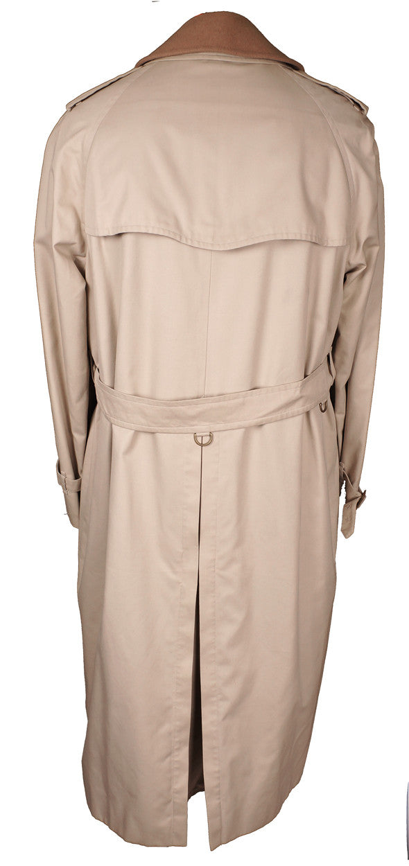 Vintage 1980s Mens Burberrys Trench Coat Beige with Wool Lining - Poppy's Vintage Clothing